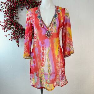 Vibrant Multicolor Women's Swim Coverup